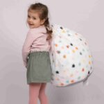 Delsit White Stars Kids Droplet Bean Chair – Soft Foam Toddler Seat