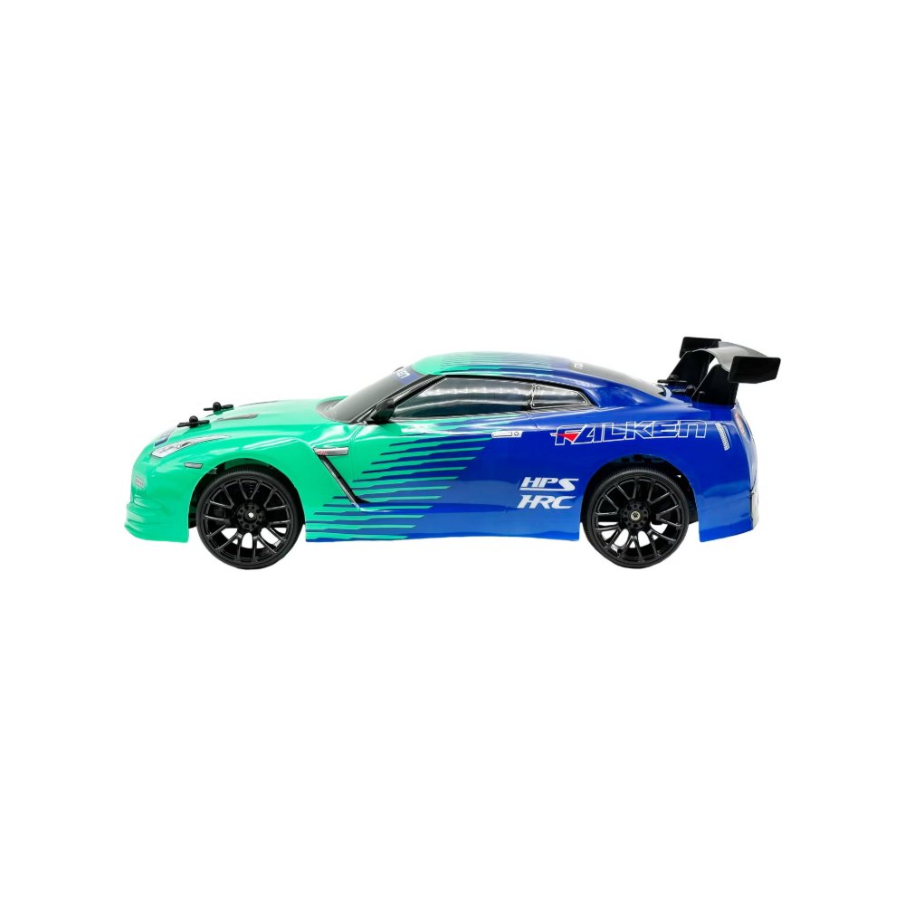 D-power – 1:10 Nissan GT-R Falken RC Car – 2.4GHz Remote Control, 7.4V USB Rechargeable Battery, Realistic Drift Design, for Kids Ages 6+
