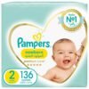 Pampers – Premium Care Diapers, Size 2, Mini, 3-8 Kg, Super Saver Pack – 136 Count
