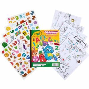 Crayola - Lil' Learners Activity Pad, 32 Pages + COLORING & STICKER BOOK – Multicolour | includes 32 coloring and activity pages with 250+ stickers | perfect for on-the-go coloring | Recommended for ages 3 years and up