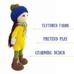 Happy Threads – Handmade Cheted Kelly Doll (12 inch) – Yellow | Crochet Toys | Child Safe | for Babies 6 Months & Above | Dolls for Boys/Girls| for Birthday Gift | Decorative Items for Room