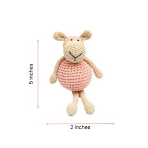Happy Threads - Handmade Crocheted Cheerful Sheep (5 inch) – Pink