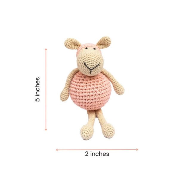 Happy Threads – Handmade Crocheted Cheerful Sheep (5 inch) – Pink