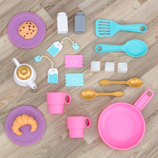 KidKraft Sweet Snack Time Cart & Play Kitchen – Kids Pretend Play Food Cart and Kitchen Set