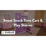 KidKraft Sweet Snack Time Cart & Play Kitchen – Kids Pretend Play Food Cart and Kitchen Set