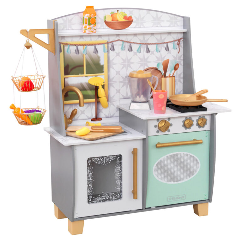 KidKraft Smoothie Fun Play Kitchen - Interactive Pretend Play Kitchen Set with Blender and Accessories