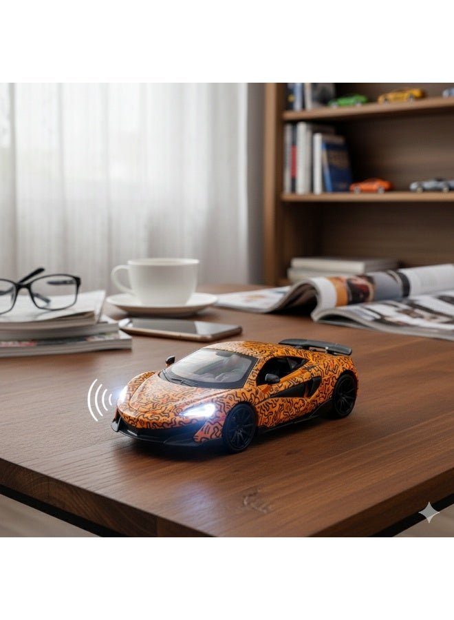 D-Power - 1:32 Die-Cast McLaren 600LT Keith Haring Edition Orange with Lights & Sound