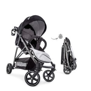 Hauck- Rapid 4S Plus SND+Bag-Caviar Silver Stroller
