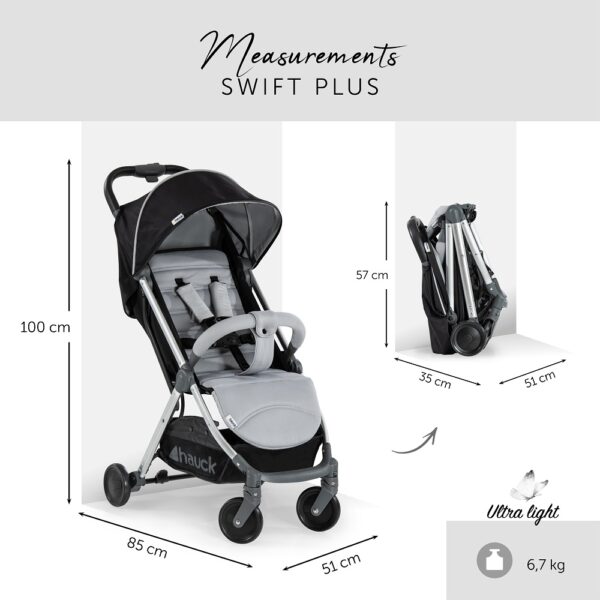 Hauck- Swift-Plus-Silver-Charcoal-Stroller