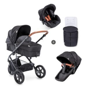 Silver Cross – Tide Stroller, Seat Unit With Carrycot – Stone