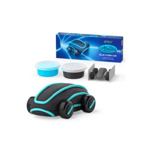 Hey Clay - Cyber Cars BLUE CYBER CAR Colourful modelling air-dry clay, 2 cans with fun interactive app for kids 3 years +