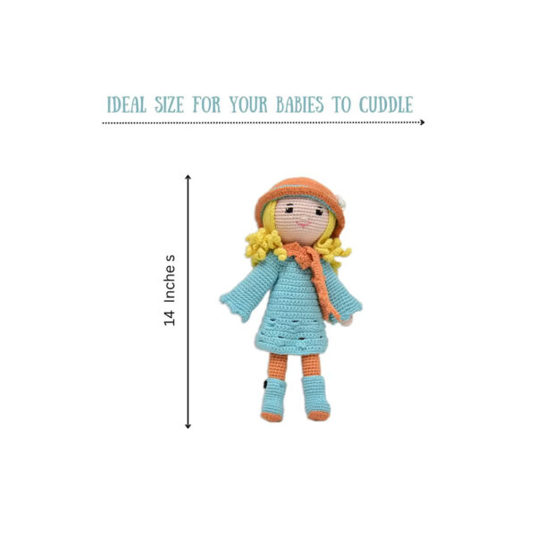 Happy Threads – Handmade Crocheted Adorable Grace Doll (15 inches) – Multicolour | Crochet Toys | Child Safe | for Babies 6 Months & Above | Dolls for Boys/Girls| For Birthday Gift | Decorative Items for Room