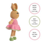 Happy Threads – Handmade Crocheted Loving Bunny (10 inch) – Pink | Crochet Toys | Child Safe | for Babies 6 Months & Above | Dolls for Boys/Girls| For Birthday Gift | Decorative Items for Room