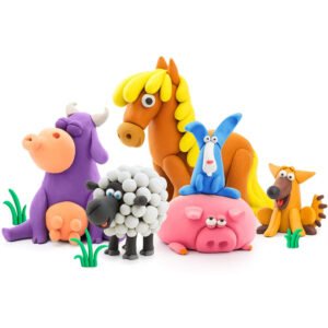 Hey Clay - FLUFFY PETS Colourful modelling air-dry clay, 15 cans with fun interactive app for kids 3 years +