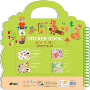 Avenir - Sticker Book Life in the Forest Multicolour | Easy, mess-free and fun! Convenient carry handle and beautiful illustrations | Peel off the stickers | Convenient carry handle | Ages 3+