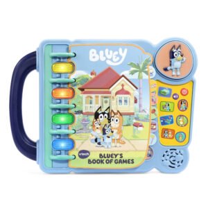 VTech - Bluey’s Book of Games Interactive (Blue) | Educational Activity Toy with 4 Learning Modes, 14 interactive pages | Ideal gift for children aged 3-6 years.