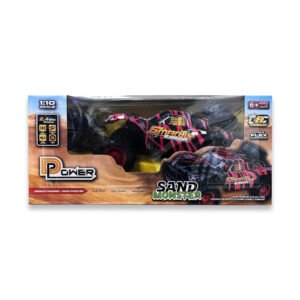 D-Power - 1:10 R/C 2.4G Sand Monster Car with USB Cable Remote Controller – Red | Extreme Flex Suspension | Ages 6+ up