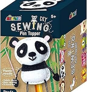 Avenir – Sewing Pen Topper – Panda | DIY Pen Topper Friend Sewing Kit – Hours of Entertainment & Creativity | Tools & Instructions Included, Easy and Fun Activity for Kids +