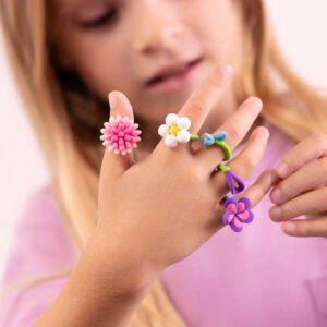 Hey Clay - ALIEN RINGS Colourful modelling air-dry clay, 3 cans with fun interactive app for kids 3 years +