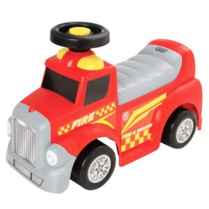 My First Foot to Floor Fire Engine – Multicolour | Toddler Walker Foot to Floor Slider | Hidden Storage Space, Moveable Steering Wheel & Squeaky Horn | Pre-School & Nursery Walking Aid | Ages 1+ (Fire Engine)