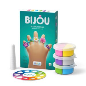 Hey Clay - ALIEN RINGS Colourful modelling air-dry clay, 3 cans with fun interactive app for kids 3 years +