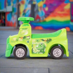 My First Foot to Floor Dino – Multicolour | Toddler Walker Foot to Floor Slider | Hidden Storage Space, Moveable Steering Wheel & Squeaky Horn | Pre-School & Nursery Walking Aid | Ages 1+