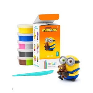 Hey Clay - Minions Bob & Tim Colourful modelling air-dry clay, 5 cans with fun interactive app for kids 3 years +