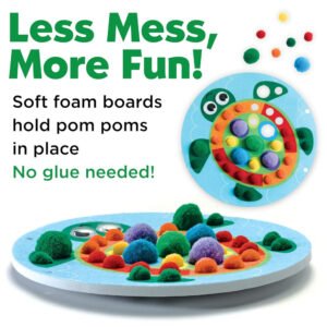 Avenir - Pom Pom Bouquet - Animals Multicolor | activity for kids | pre-cut felts and felt stickers | Perfect work of art to keep for room decoration or to give as a gift | ages 3+