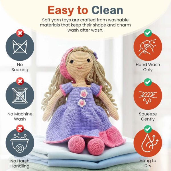 Happy Threads – Handmade Crocheted Adorable Katherine Doll (17 inches) – Multicolour | Crochet Toys | Child Safe | for Babies 6 Months & Above | Dolls for Boys/Girls| For Birthday Gift | Decorative Items for Room