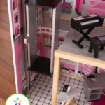 KidKraft Sparkle Mansion Wooden Dollhouse – 3-Story Playhouse with Accessories for Kids