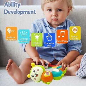 Little Angel - Baby Musical Caterpillar Toy with Lights & Sounds - Yellow