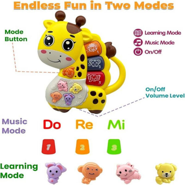 Little Angel – Baby Musical Giraffe Toy for Early Learning – Yellow