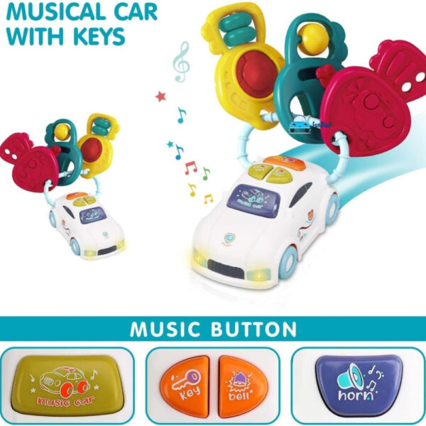 Little Angel – Baby Musical Remote & Key Rattle Toy for Early Learning Fun – White