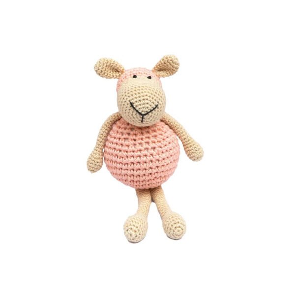 Happy Threads – Handmade Crocheted Cheerful Sheep (5 inch) – Pink