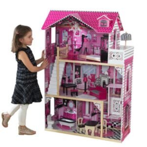KidKraft Amelia Wooden Dollhouse - 3-Story Dollhouse with Furniture & Accessories for Kids
