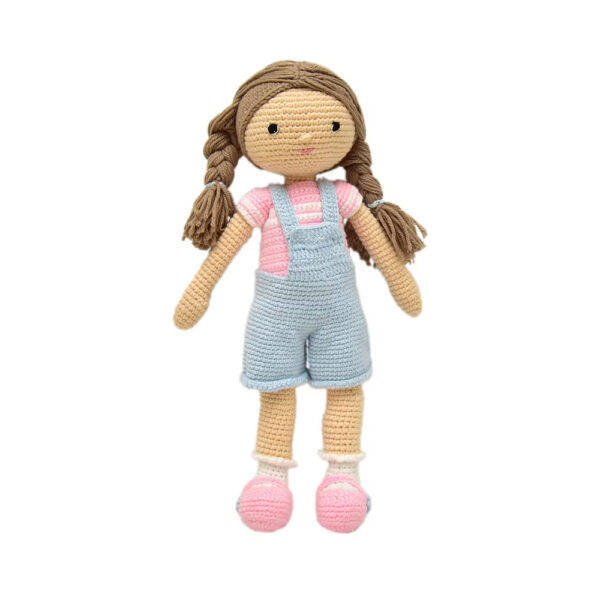 Happy Threads – Handmade Crocheted Love & Care Emma Doll (17 inches) – Multicolour | Crochet Toys | Child Safe | for Babies 6 Months & Above | Dolls for Boys/Girls| For Birthday Gift | Decorative Items for Room