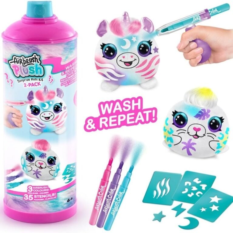 Airbrush Plush Mini Mystery 2 Pack – DIY Spray Art Stuffed Toys Set for Kids Creative Play