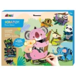 Avenir – Scratch – Jungle Animals | Create Your Own Magical Scratch Art Puppets – 6 Jointed Puppets, 2 Backdrops, and More! | Fun and Interactive Art Project for Kids 3+
