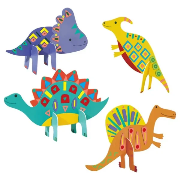 Avenir – Stick ‘N Play Series – Dino World | 200+ Reusable Stickers for Endless Fun! Create Play Scenes with 8 Illustrated Theme Cards, Make Your Own Animal Figures | For Kids 3+