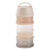 Beaba Formula Milk Dispenser Container 4 Compartments – Clay Translucent – Baby Powder Storage & Travel Container