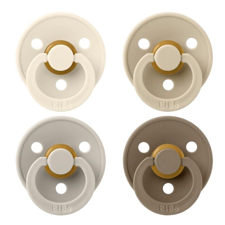 Bibs Round Pacifier Colour 4-Pack Latex Size 2 - Ivory, Sand, Vanilla, Dark Oak