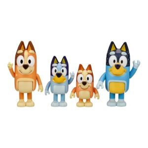Bluey Season 1 Family Figure 4 Pack – Bluey, Bingo, Bandit & Chilli Character Toys