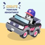 Bluey Season 3 Pizza Girls Vehicle & Muffin Figure Playset Toy – Kids Role Play Car Toy