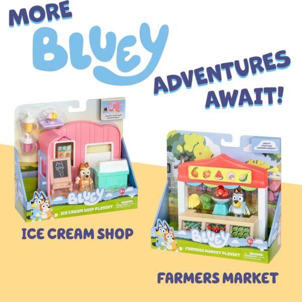 Bluey Season 3 Pizza Girls Vehicle & Muffin Figure Playset Toy – Kids Role Play Car Toy
