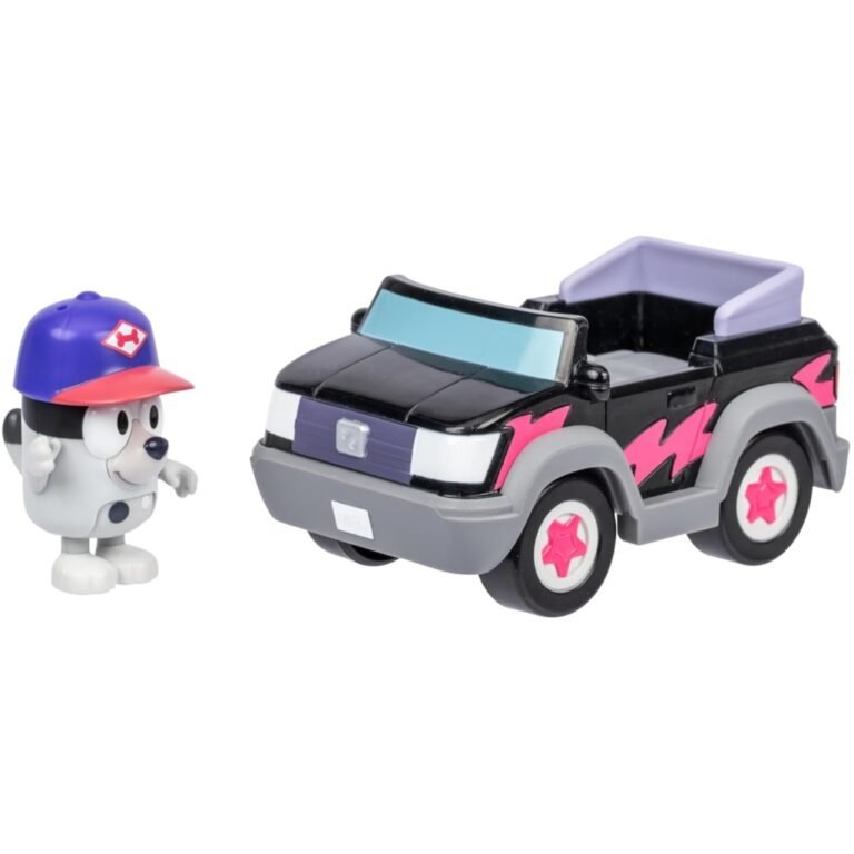 Bluey Season 3 Pizza Girls Vehicle & Muffin Figure Playset Toy – Kids Role Play Car Toy