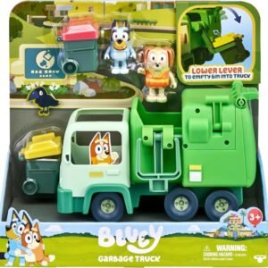 Bluey Season 6 Garbage Truck Playset with Bluey & Bingo Figures and Trash Accessories