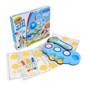 Crayola - Color Wonder Mess Free Light-Up Stamper Bluey Set â 10 Stamps, 3 Ink Pads, 18 Activity Pages & Markers