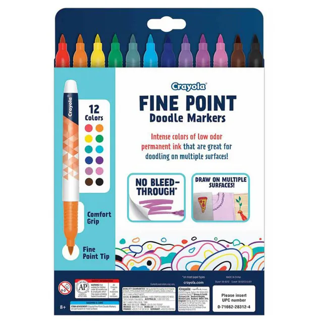 Crayola - 12 Ct Fine Point Doodle Markers