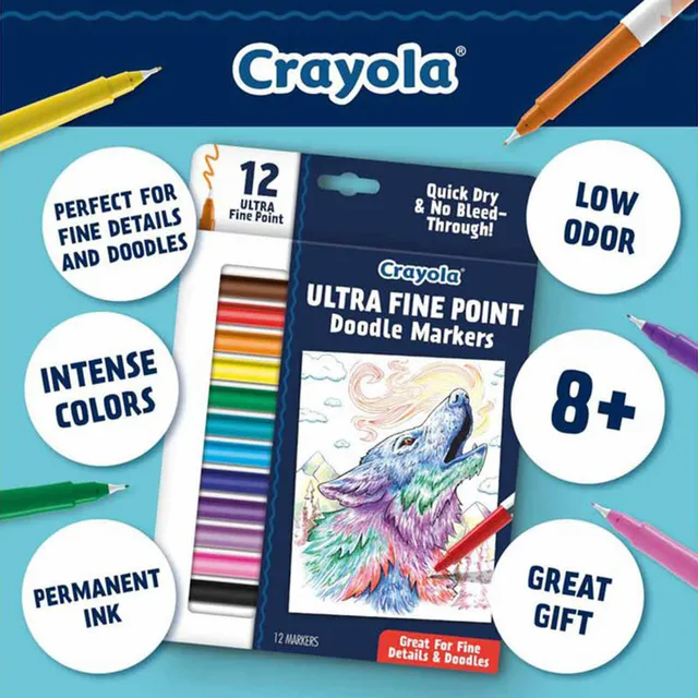 Crayola - 12 Ct Ultra-Fine Point Doodle Markers