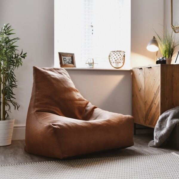 Extreme Lounging® – Mighty Luxury Leather Bean Bag – Chestnut